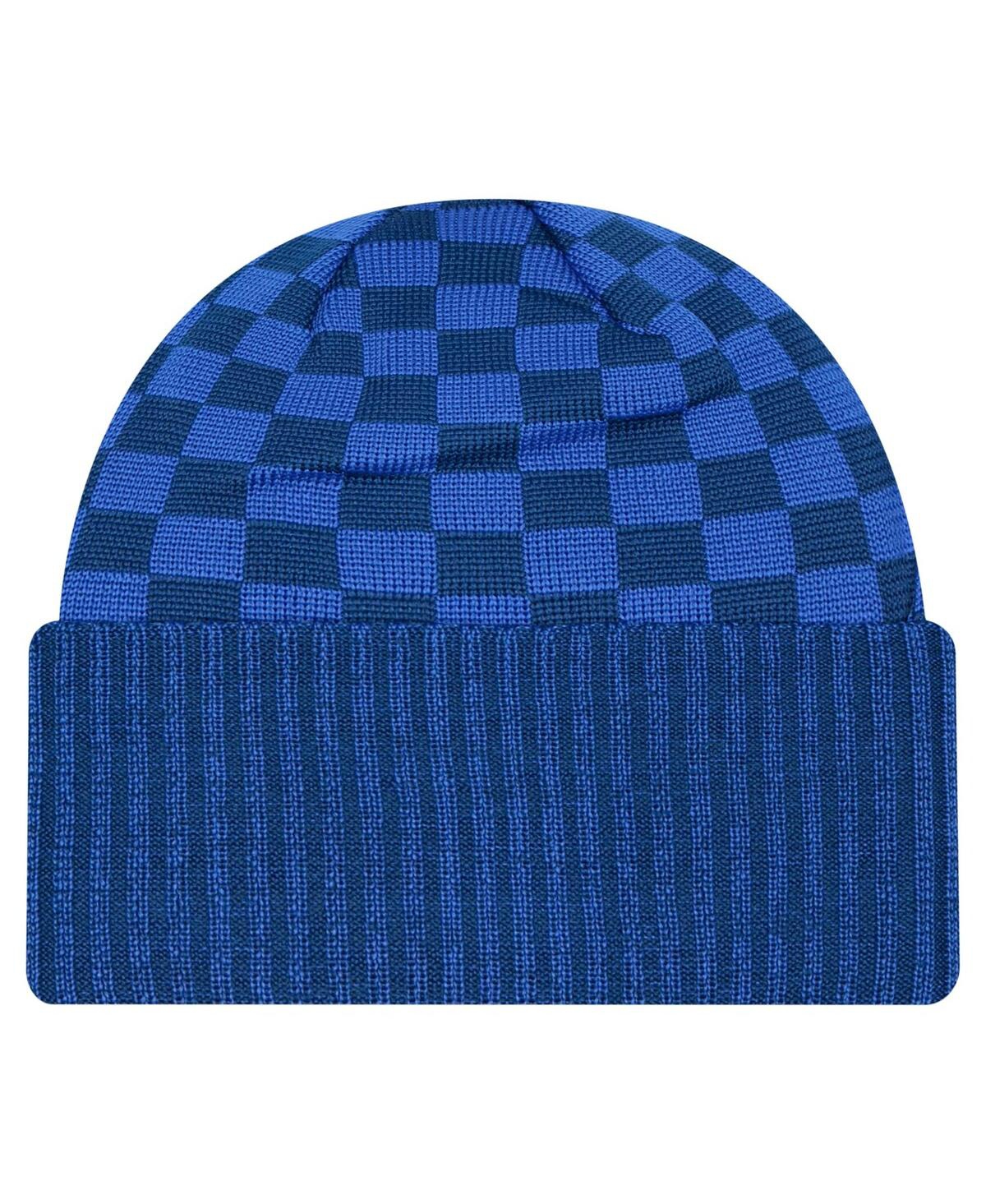 New Era Men's Royal Indianapolis Colts Checkered Cuffed Knit Hat In Blue