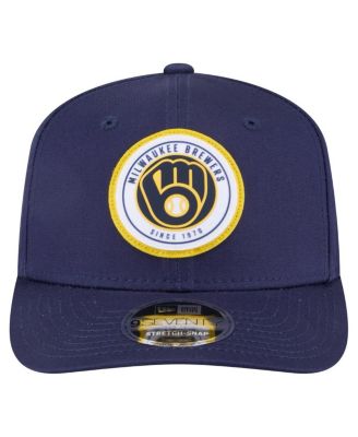 Men's Navy Milwaukee Brewers Circle Patch 9SEVENTY Stretch-Snap Hat
