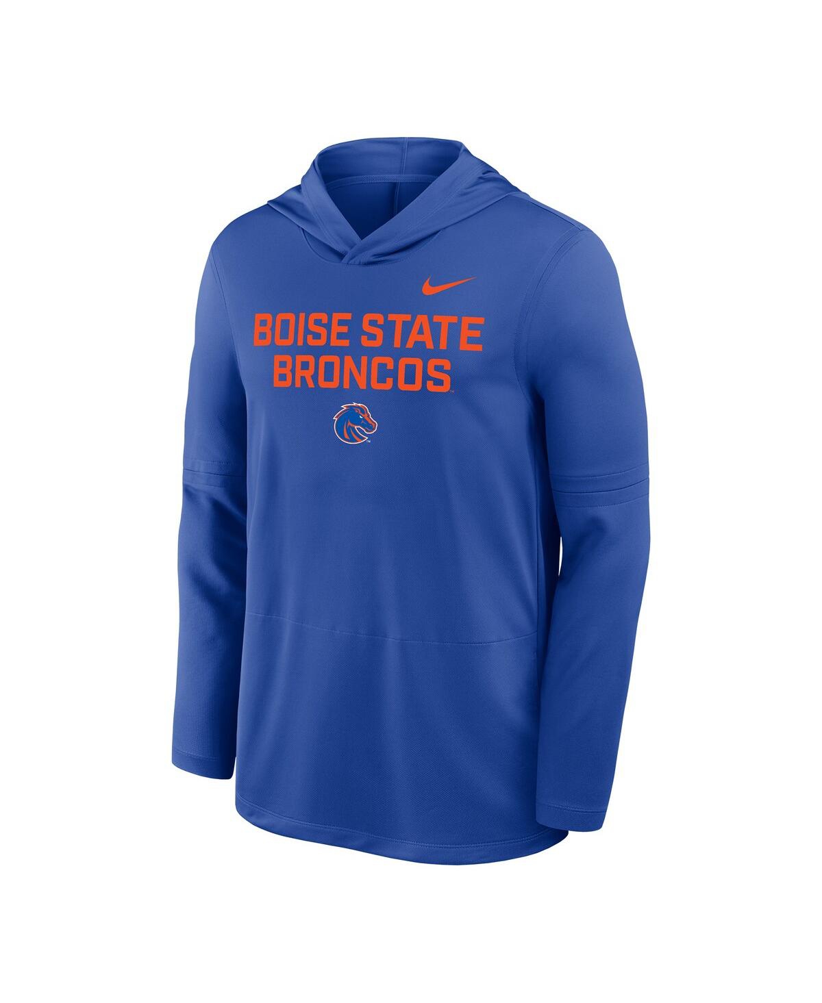 Nike Royal Boise State Broncos 2025 Sideline Dri-fit Long Sleeve Hoodie T-shirt In Blue