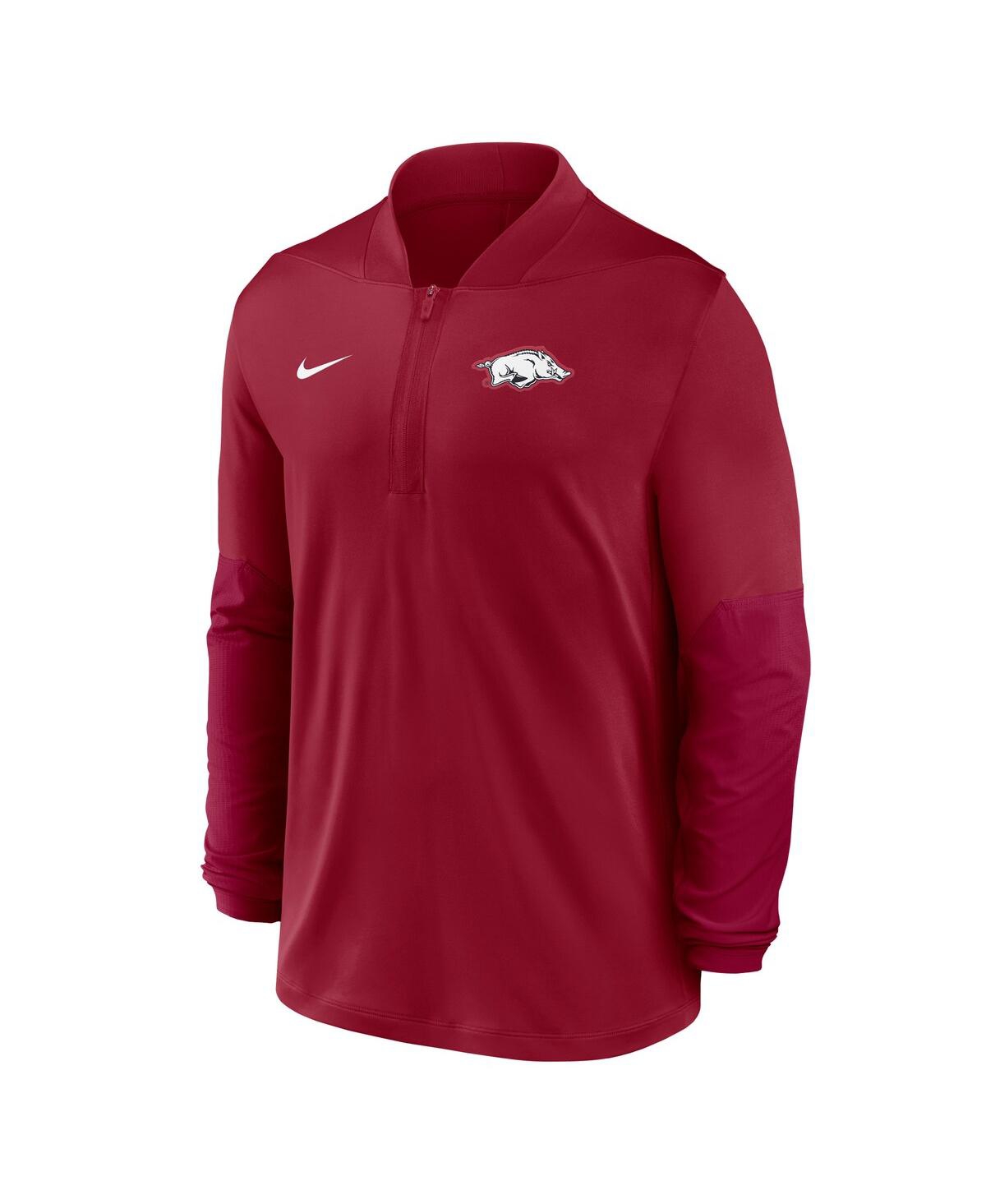 Nike Men's Cardinal Arkansas Razorbacks Dri-fit Half-zip Pullover Sweatshirt In Red