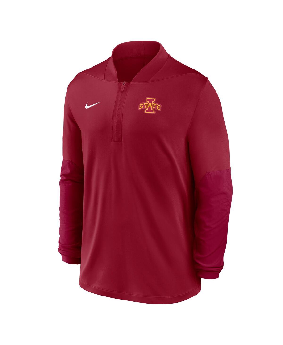 Nike Men's Cardinal Iowa State Cyclones Dri-fit Half-zip Pullover Sweatshirt In Red