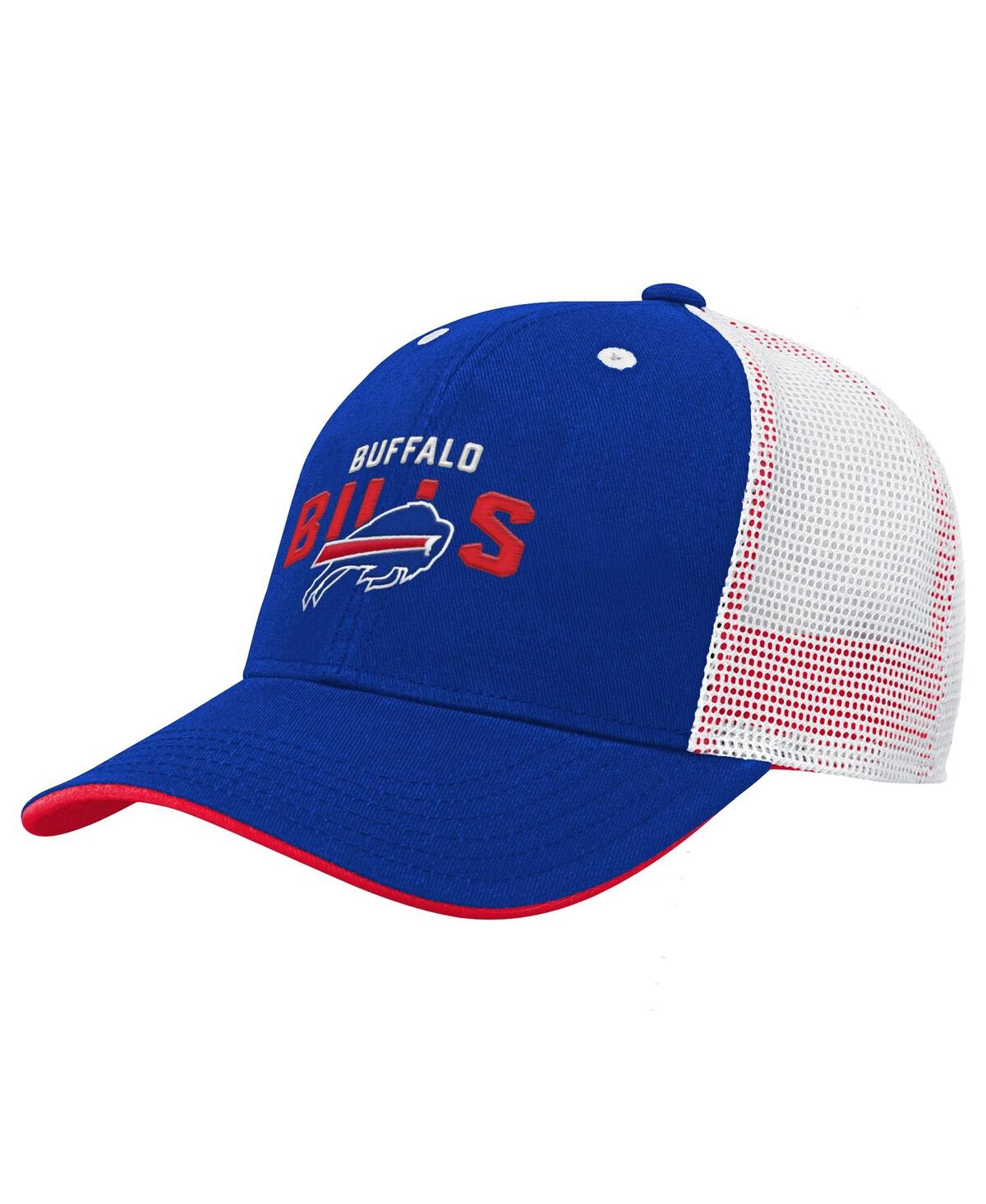 Outerstuff Big Boys And Girls Royal Buffalo Bills Core Lockup Trucker Adjustable Hat In Blue