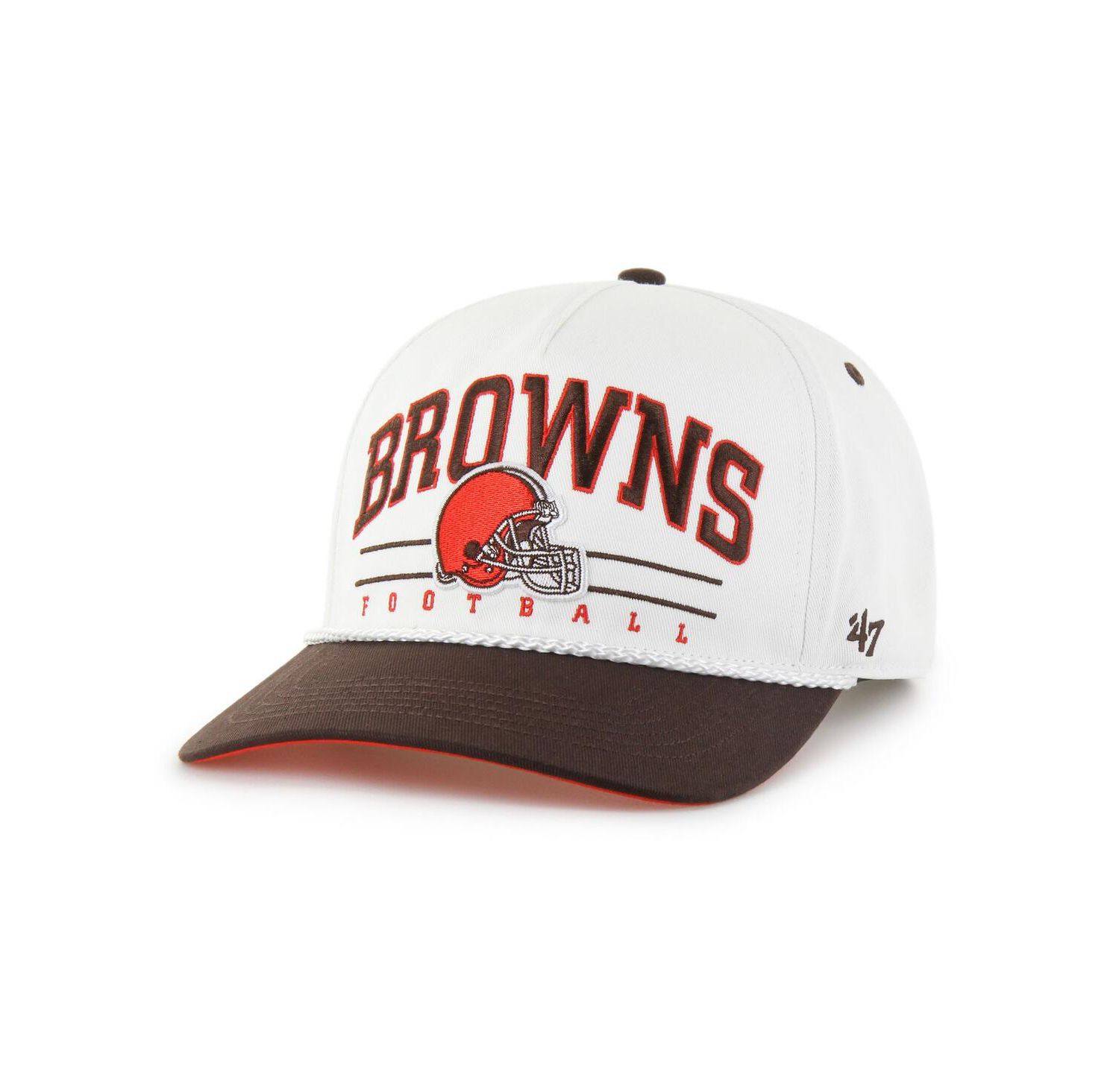Men's White/Brown Cleveland Browns Roscoe Two-Toned Hitch Adjustable Hat