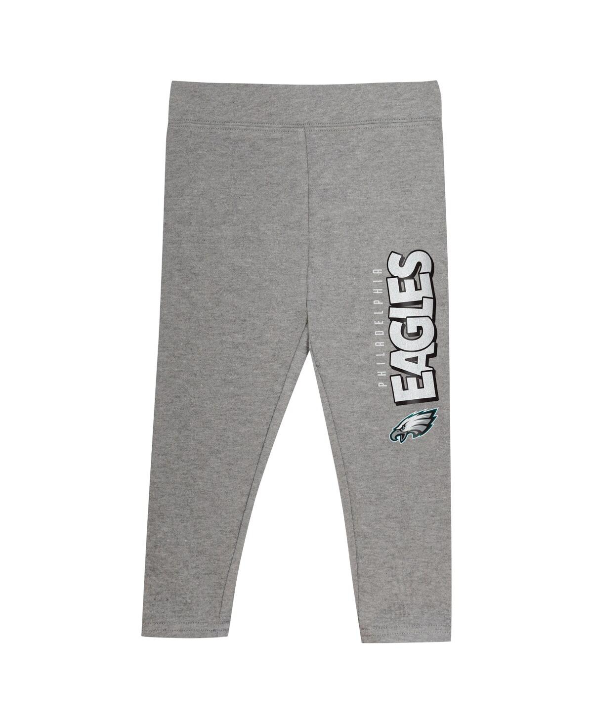 Outerstuff Toddler 2-piece Philadelphia Eagles Club House Long Sleeve Hoodie Top And Leggings Set In Green