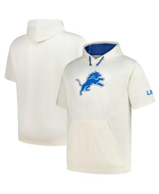 Profile - Men's Oatmeal Detroit Lions Big Tall Chest Print and Logo Short Sleeve Pullover Hoodie