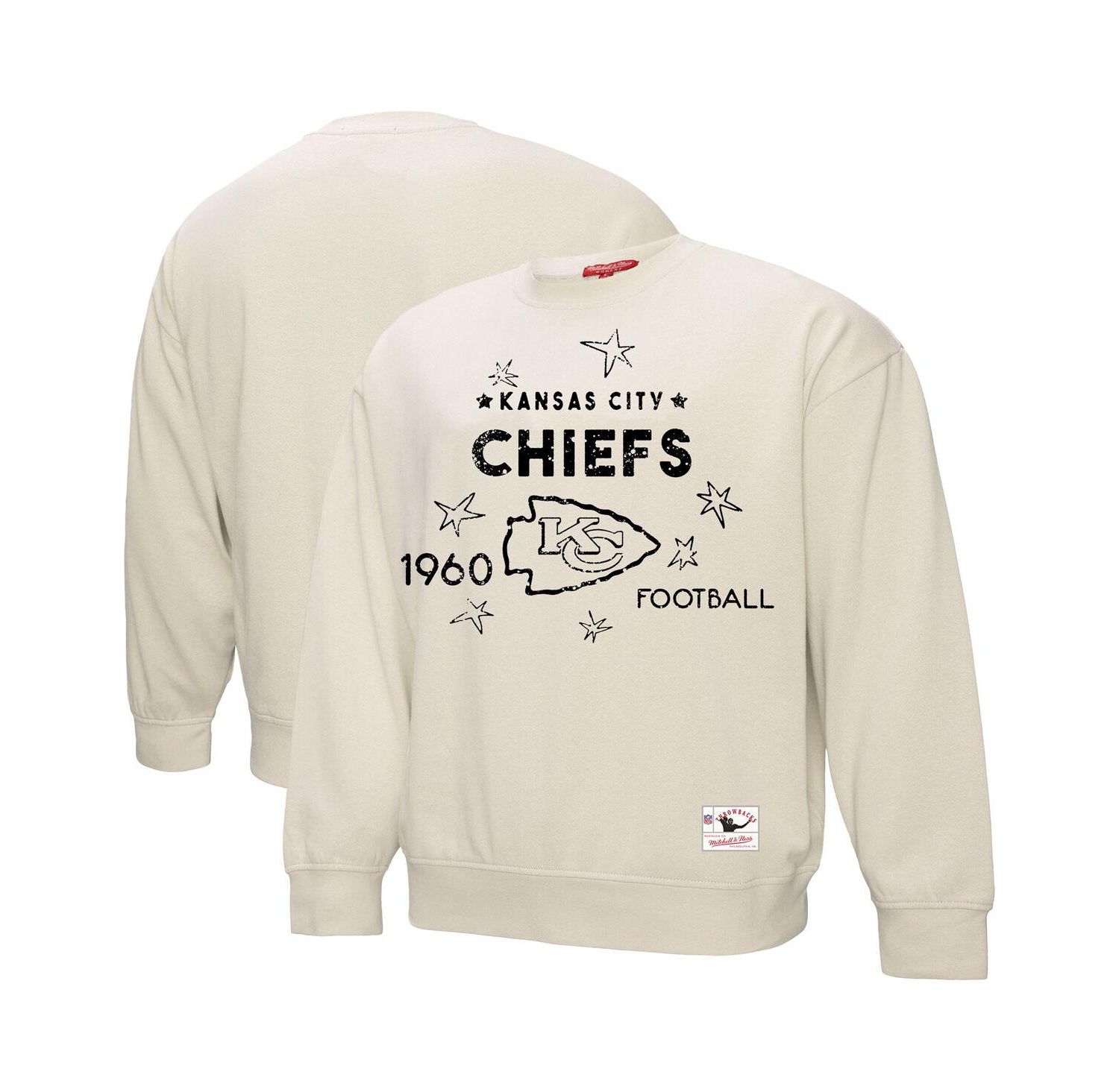 Women's Cream Kansas City Chiefs Plus Size Shooting Star Pullover Sweatshirt