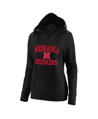 Champion - Women's Black Nebraska Huskers Plus Size Heart Soul Notch Neck Pullover Sweatshirt