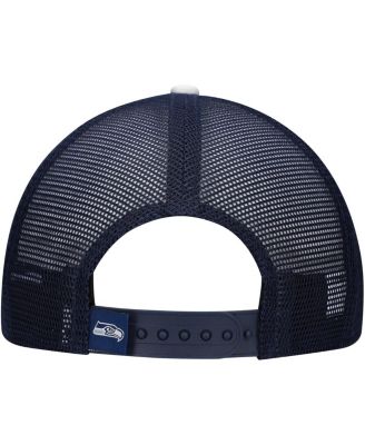 Preschool College Navy Seattle Seahawks Sport Night Color Block 9FORTY A-Frame Trucker Adjustable Hat