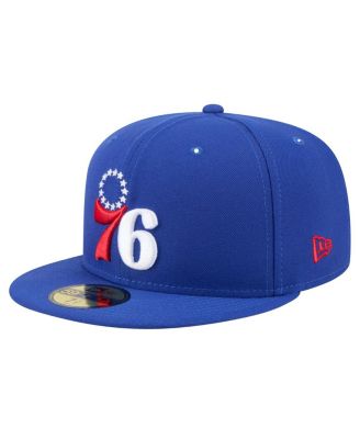 Men's Royal Philadelphia 76ers Throwback Pennant 59FIFTY Fitted Hat