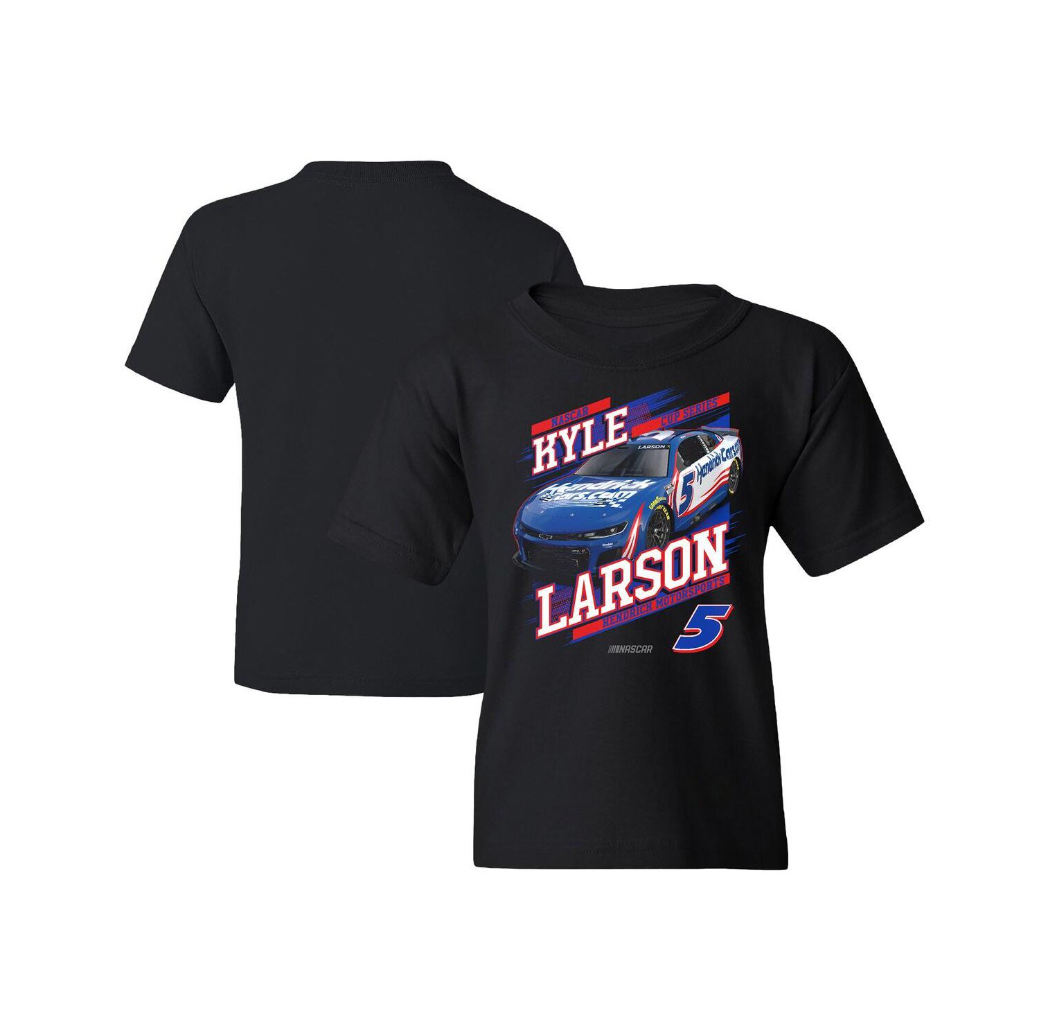 Big Boys and Girls Black Kyle Larson HendrickCars.com Car T-Shirt