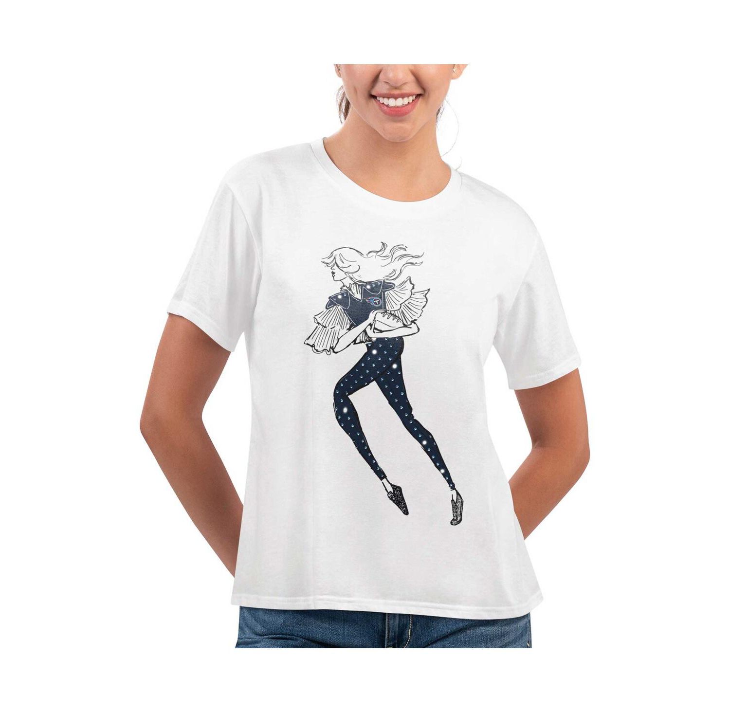 Women's White Tennessee Titans Play The Ball T-Shirt