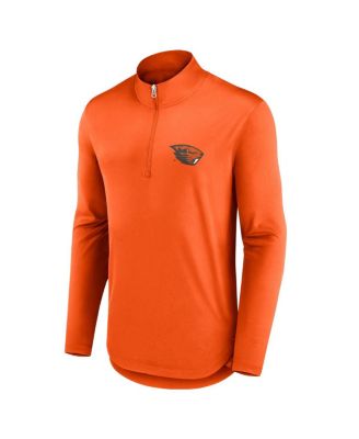 Men's Orange Oregon State Beavers Quarterback Mock Neck Quarter-Zip Sweatshirt