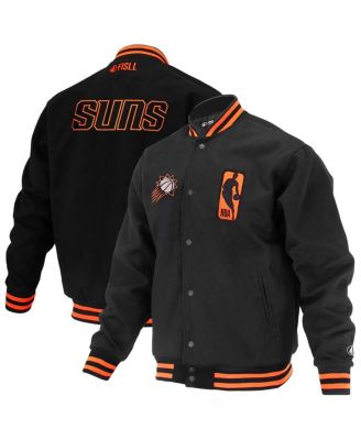 FISLL - Men's and Women's Black Phoenix Suns Logoman Shadow Collection Full-Snap Varsity Jacket