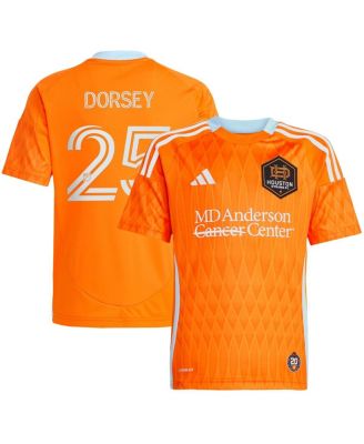 adidas - Big Boys and Girls Griffin Dorsey Orange Houston Dynamo FC 2025 Season 20 Replica Player Jersey