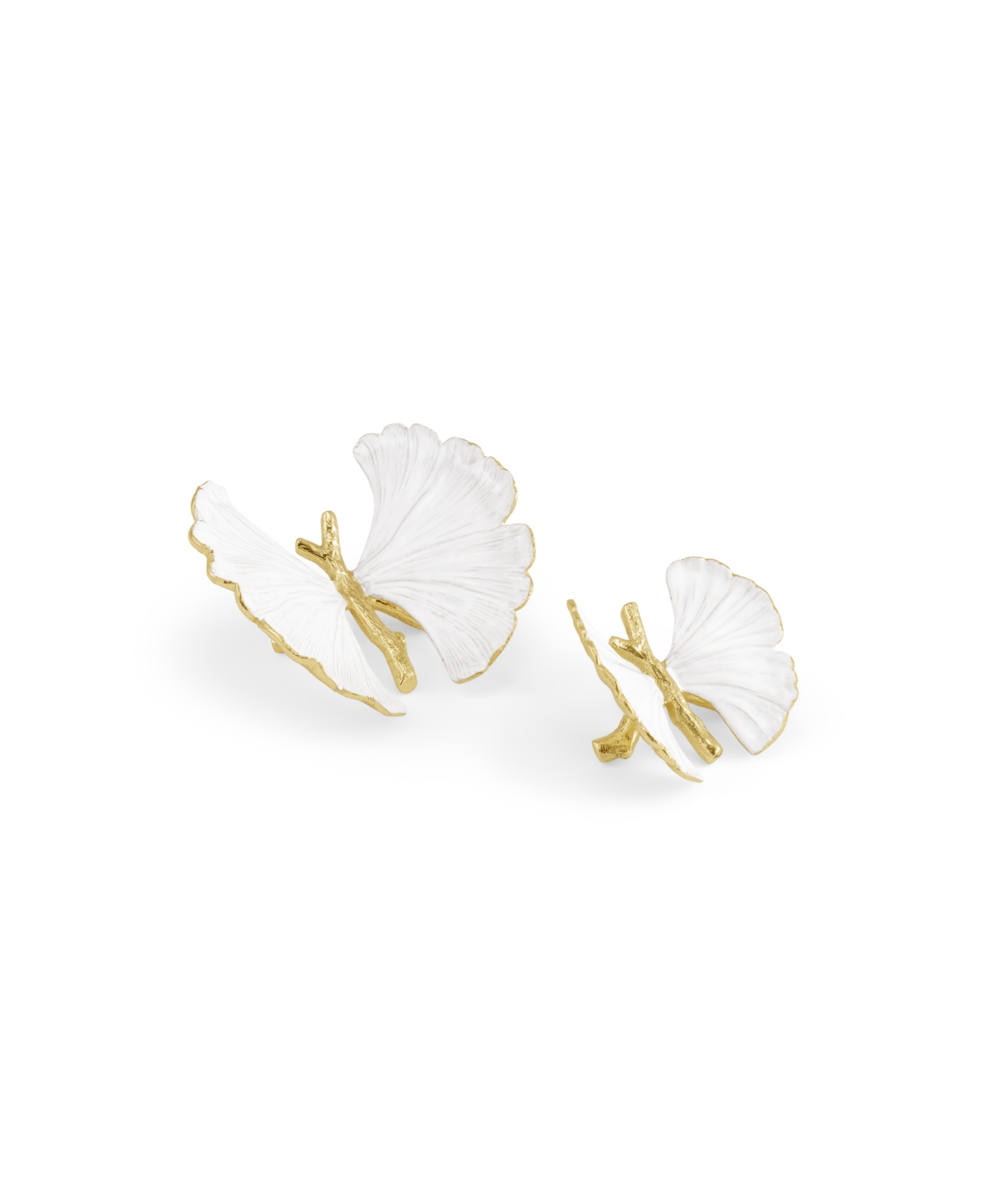Michael Aram Butterfly Ginkgo Golden Decorative Objects, Set Of 2 In White