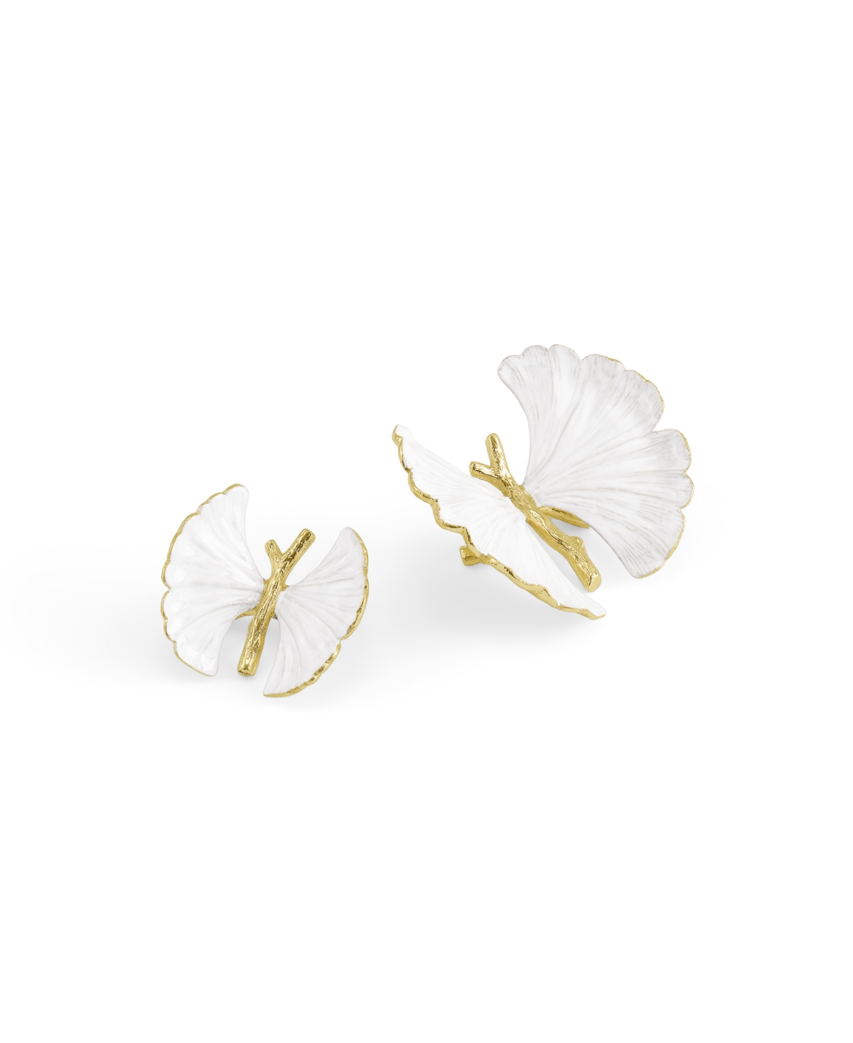 Michael Aram Butterfly Ginkgo Golden Decorative Objects, Set Of 2 In White