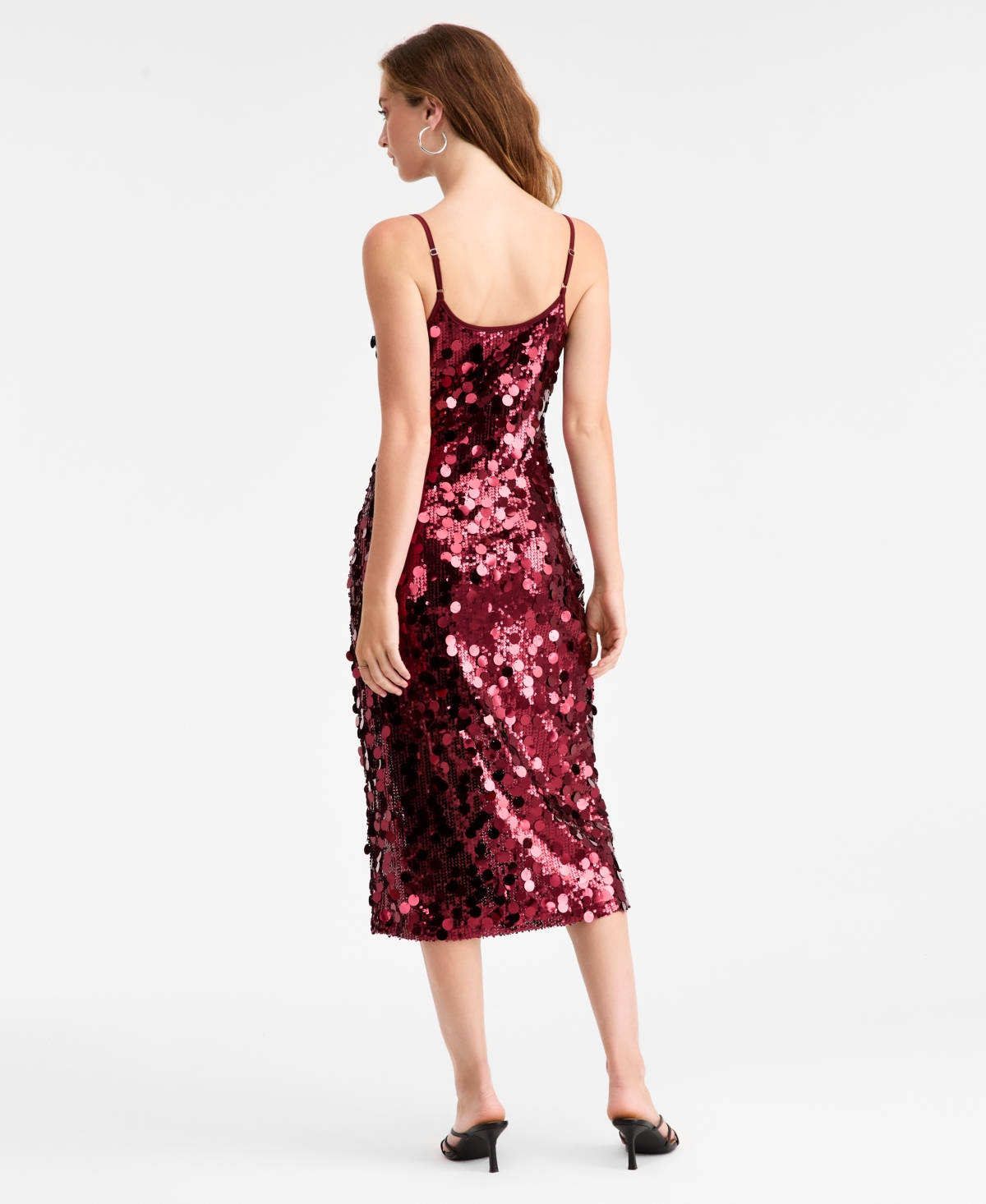 Bar Iii Women's Pailette Midi Dress, Macy's Exclusive In Pink