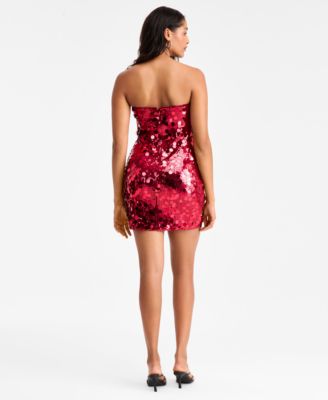 Women's Sequin & Paillette Strapless Mini Dress, Macy's Exclusive