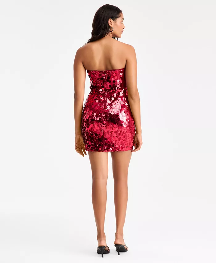 Women's Sequin & Paillette Strapless Mini Dress - thumbnail 7