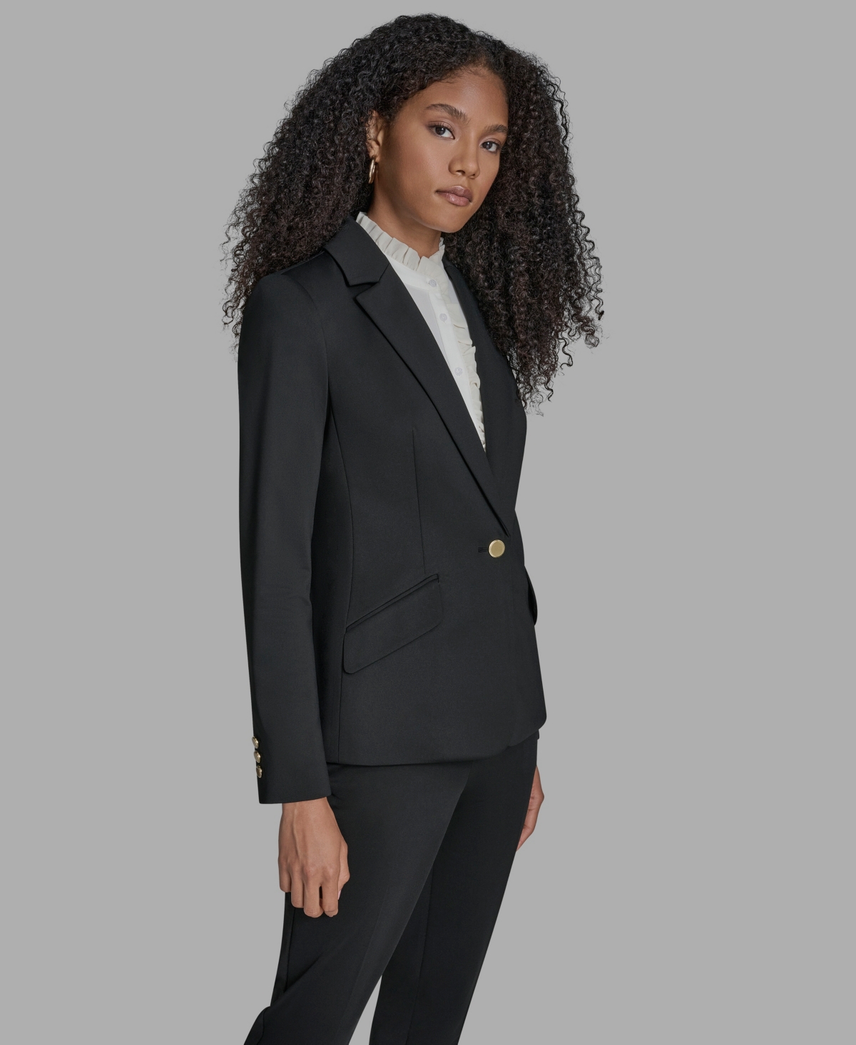 Bcbg Women's Padded Shoulder Open Front Jacket In Multi