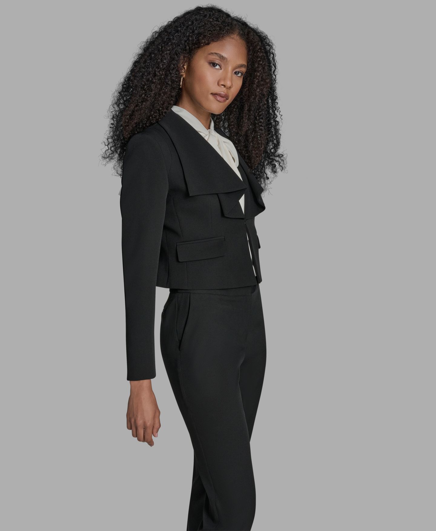 Женская куртка BCBG Collar Long Sleeve, цвет: Чёрный — фото 3