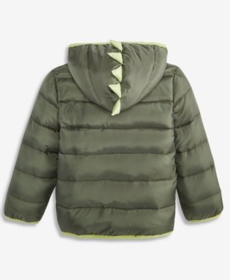 Boys' Toddler 2T-4T Dino Puffer Hooded Jacket, Macy's Exclusive