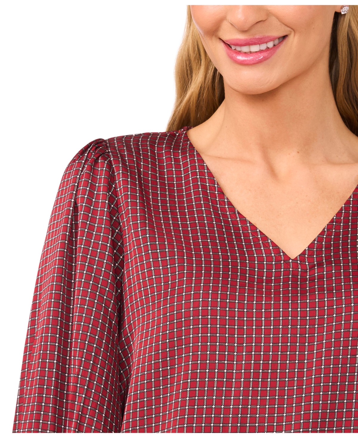 CeCe Women's Long Sleeve V-Neck Top