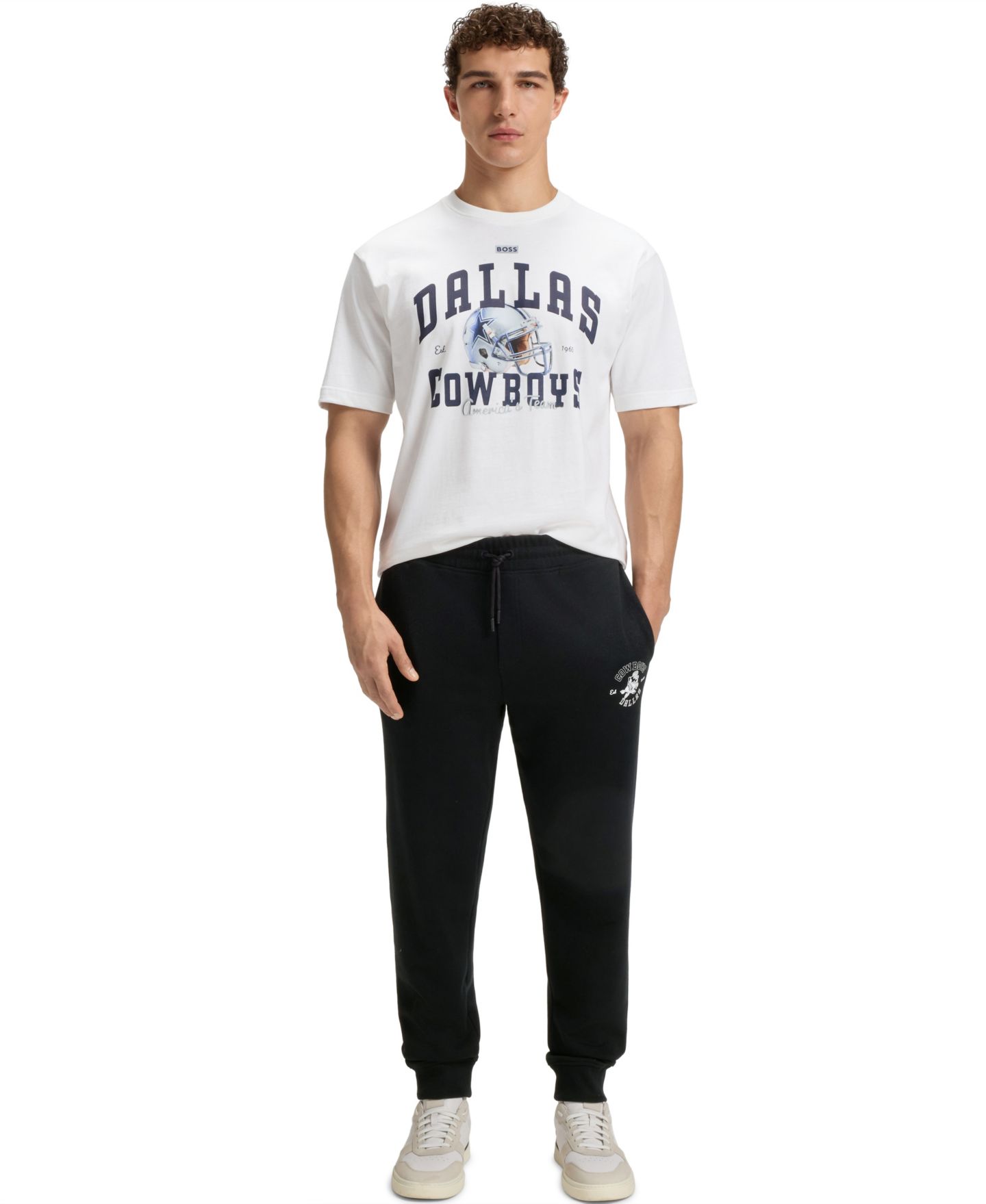 Мужские брюки Hugo Boss BOSS x Dallas Cowboys Logo Tracksuit, цвет: Чёрный — фото 4