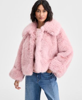 On 34th Women's Collared Faux-Fur Jacket, Macy's Exclusive - Macy's