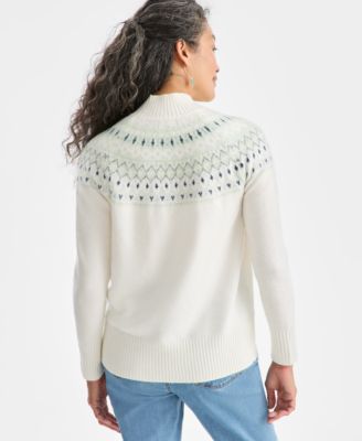 Women's Mock-Neck Fair Isle Sweater, Macy's Exclusive