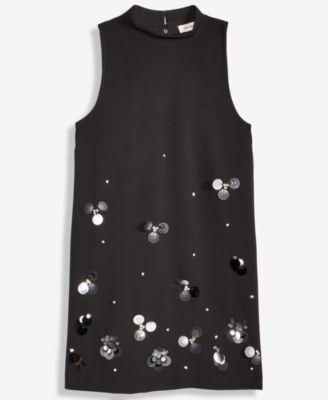 Women's Paillette Embellished Mock Neck Shift Dress, Macy's Exclusive