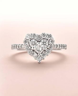 Classique by EFFY&reg; Diamond Heart Ring (9/10 ct. t.w.) in 14k White Gold 