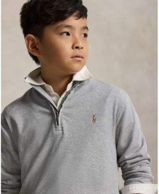 Big Boys Cotton Interlock Quarter-Zip Pullover