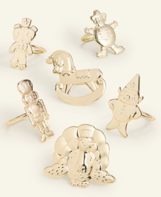 Macy's - Thanksgiving Day Parade Brass Napkin Rings, Set of 6