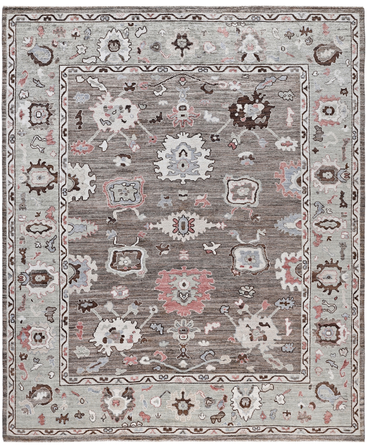 Adorn Hand Woven Rugs Colorful Oushak M0103-46 8'x9'8" Area Rug In Brown