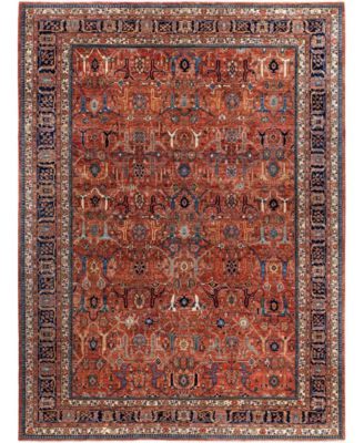 Adorn Hand Woven Rugs Serapi M0103 75 Rug Collection In Orange