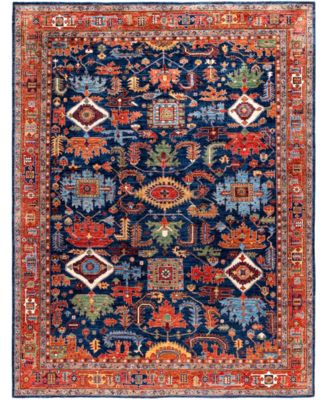 Adorn Hand Woven Rugs Serapi M0103 88 Rug Collection In Blue