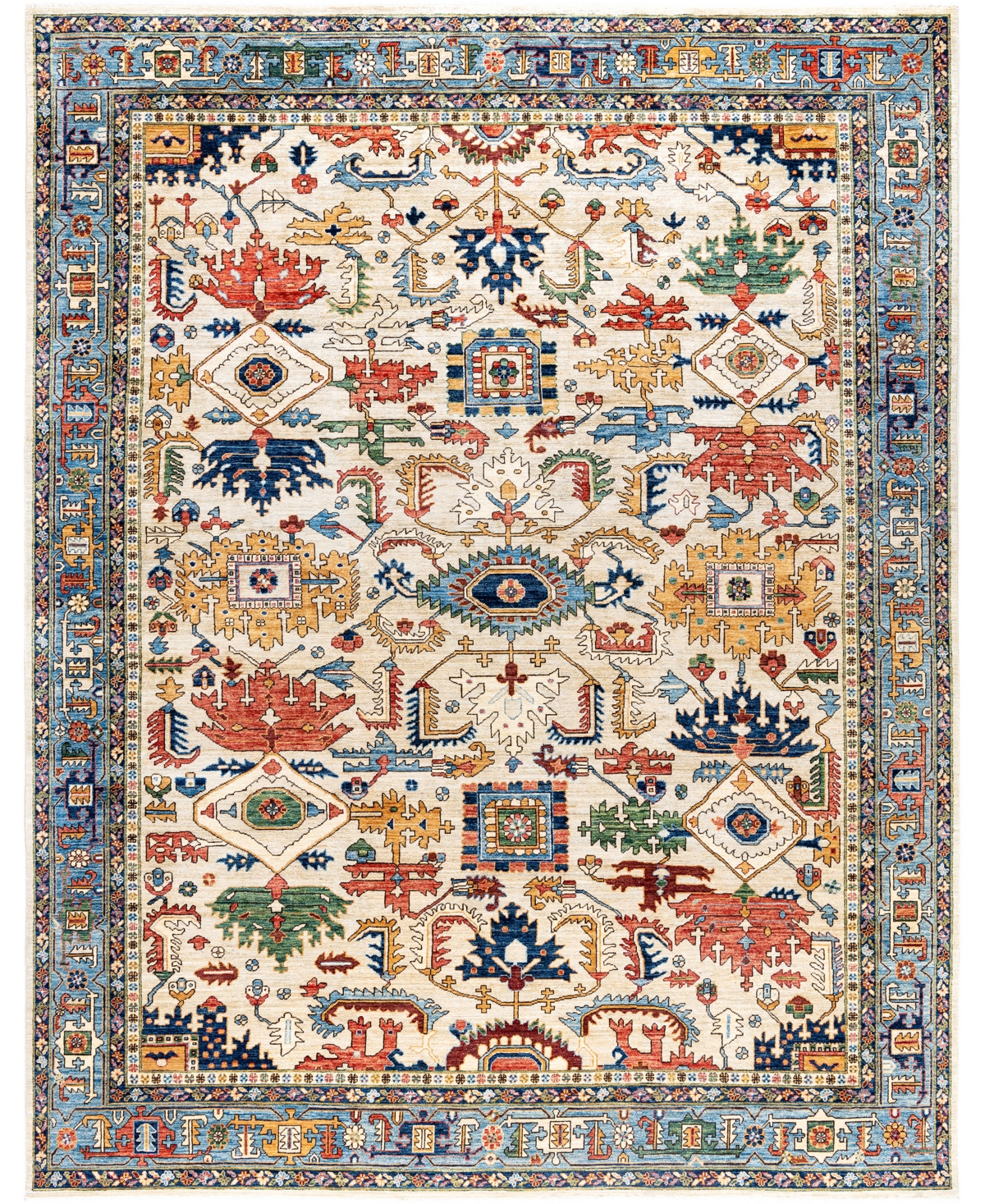 Adorn Hand Woven Rugs Serapi M0103-125 9'2"x11'9" Area Rug In White