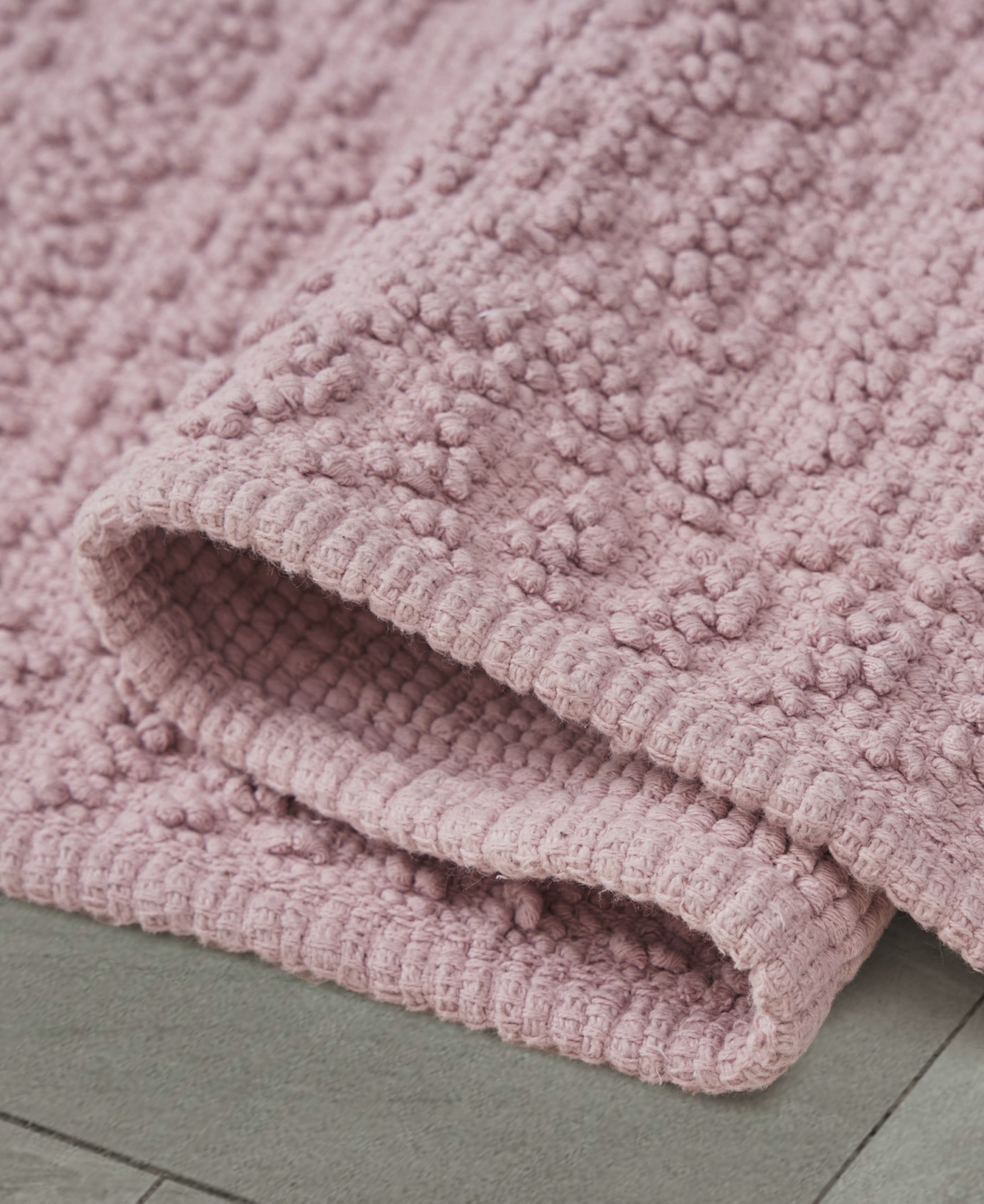 French Connection Nellore Fringe Cotton 17" X 28" Bath Rug In Purple