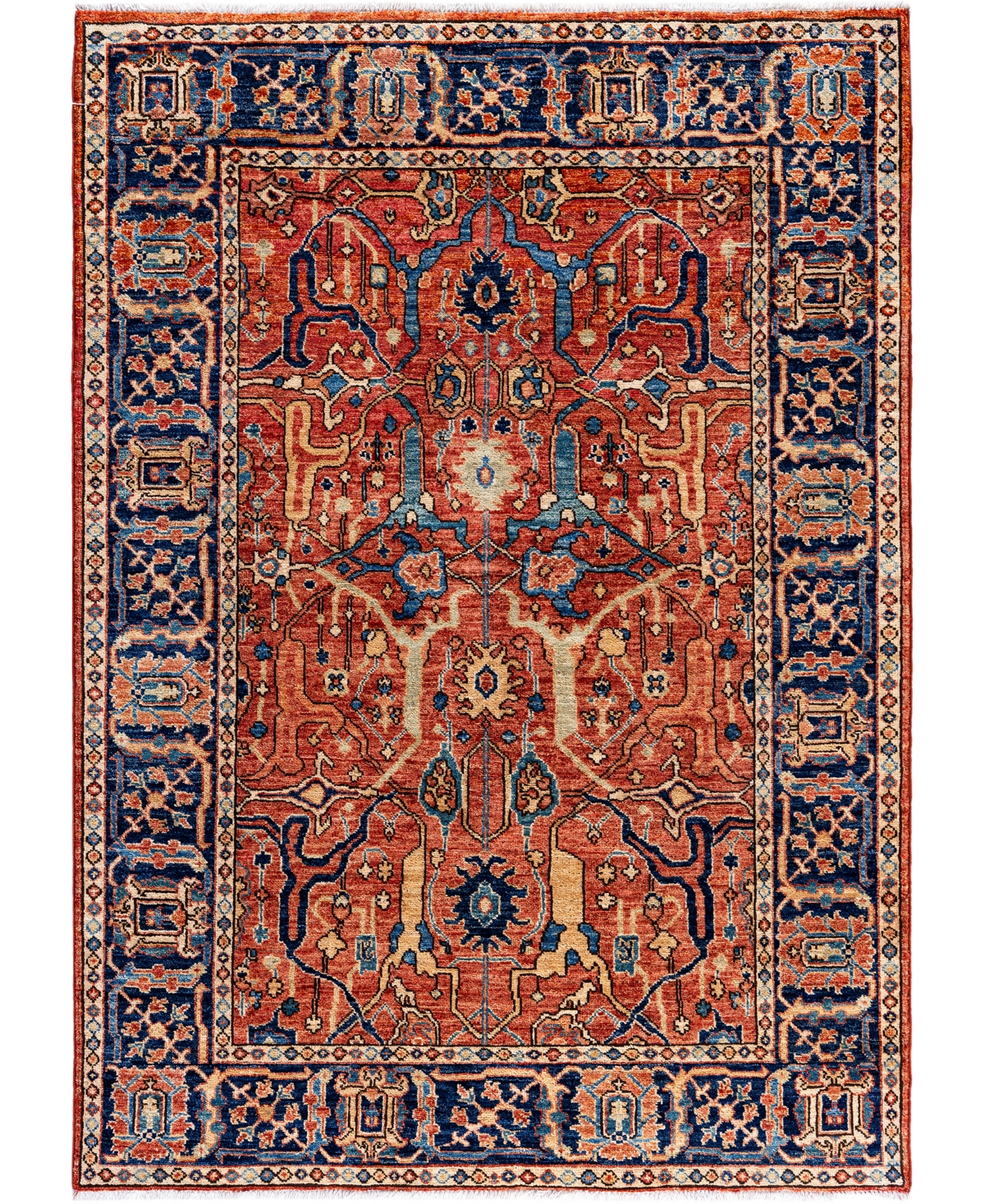 Adorn Hand Woven Rugs Serapi M0103-302 4'2"x5'10" Area Rug In Red