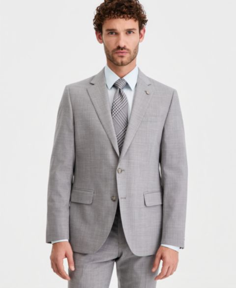 Мужские куртки Ted Baker Modern-Fit Wool-Blend Suit Separates, цвет: Светлый серый