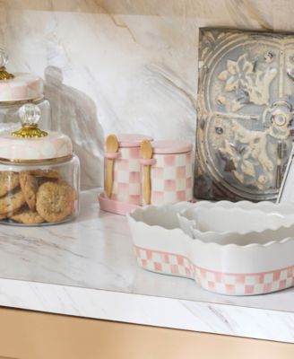 Rosy Check Farmhouse Canisters, Set of 2