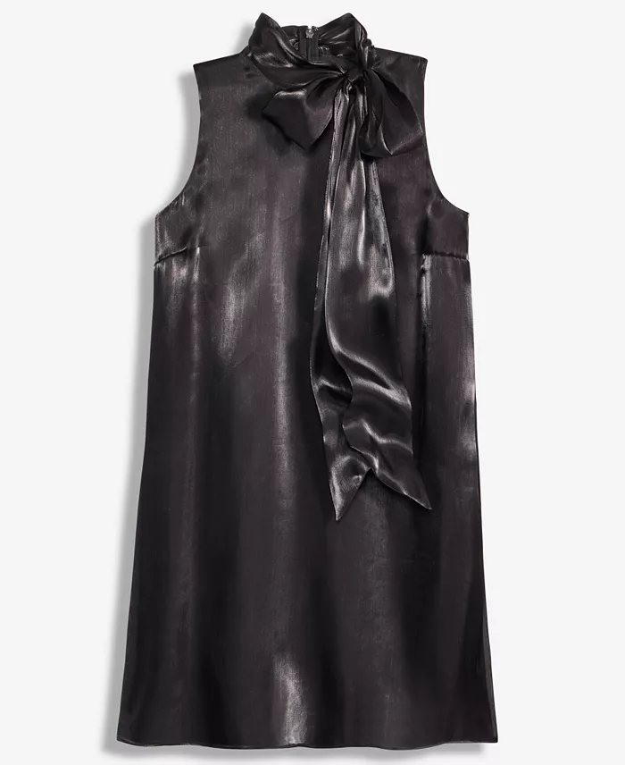 Women's Solid Bow Shift Dress - thumbnail 6
