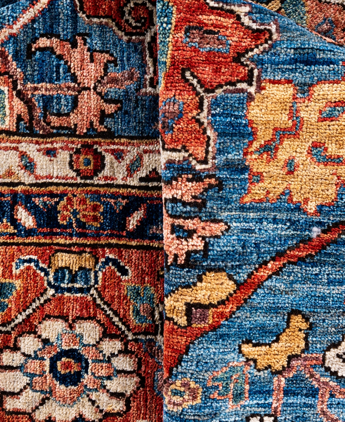 Adorn Hand Woven Rugs Serapi M0103-120 9'1"x12'3" Area Rug In Blue