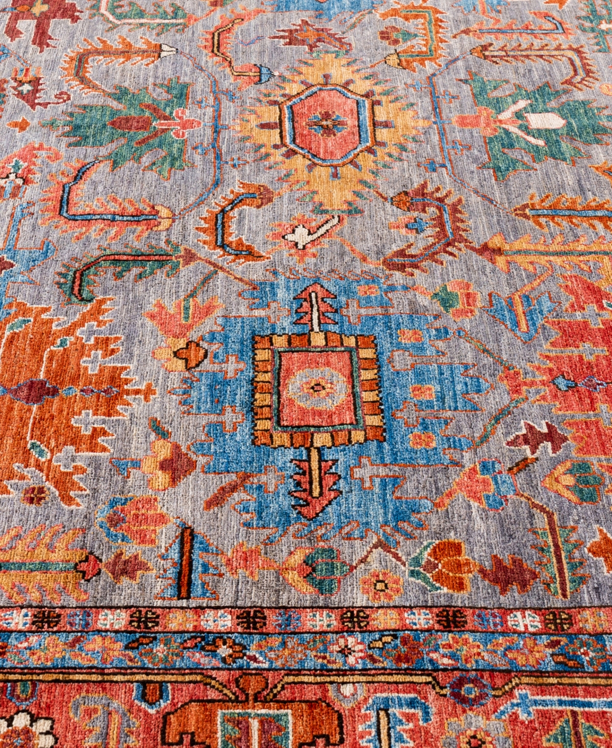 Adorn Hand Woven Rugs Serapi M0103-194 8'2"x9'9" Area Rug In Gray