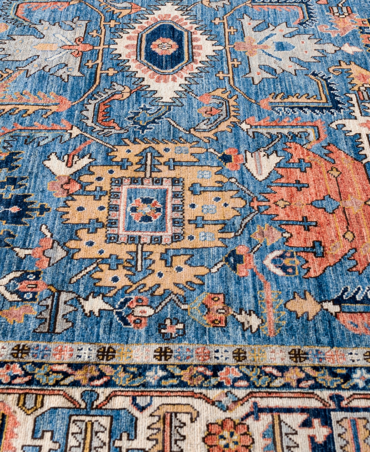 Adorn Hand Woven Rugs Serapi M0103-214 8'1"x9'9" Area Rug In Blue