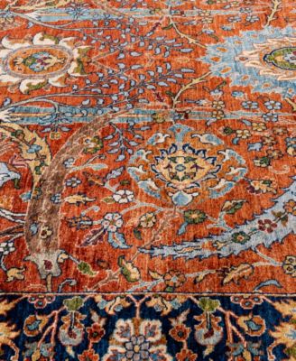 Adorn Hand Woven Rugs Serapi M0103 256 Rug Collection In Orange