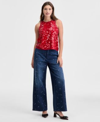 Women's Sequin Sleeveless Top, Macy's Exclusive