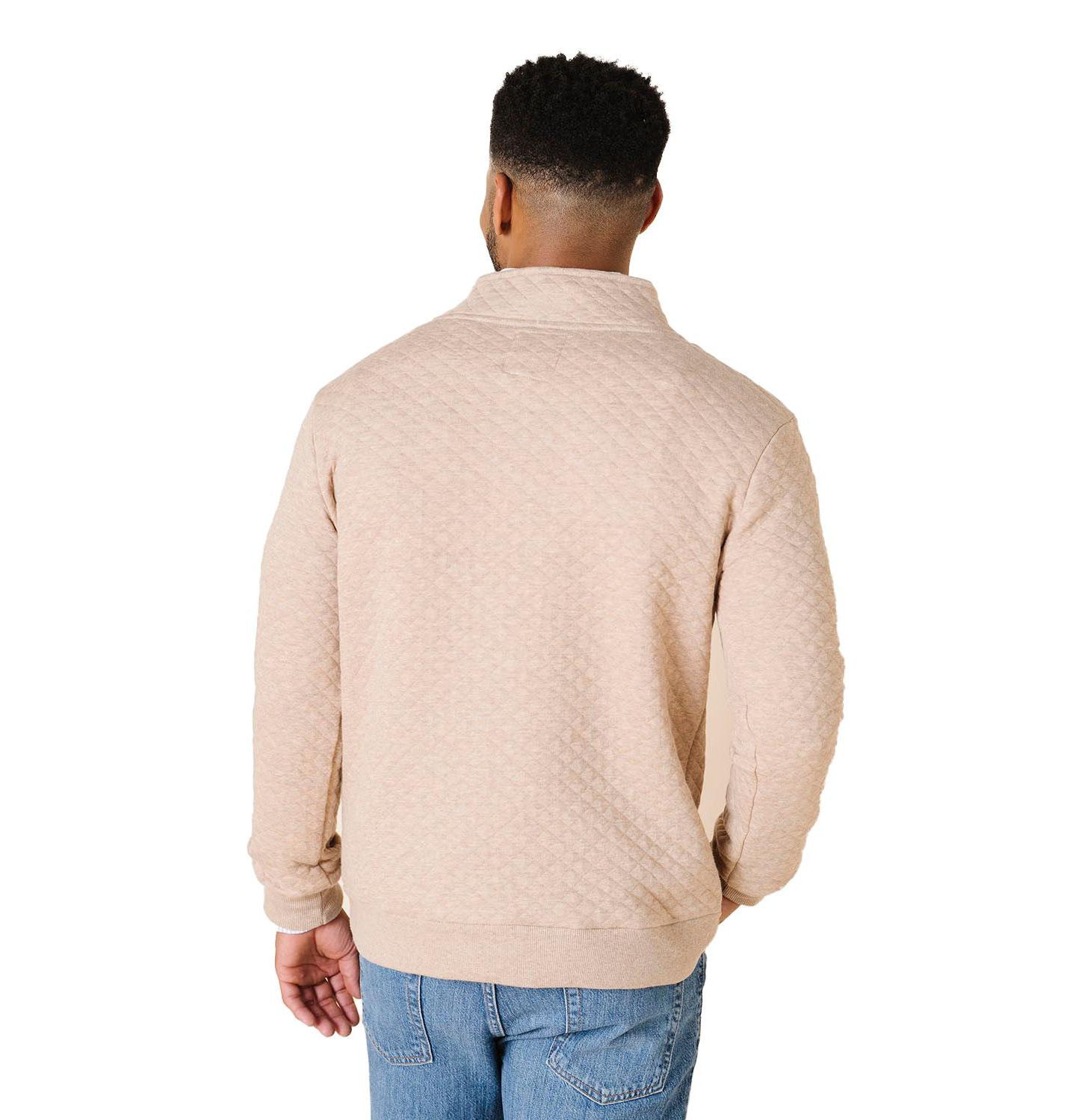 Мужской свитер Hope & Henry Quilted Half Zip Pullover, цвет: Верблюжий меланжевый — фото 3