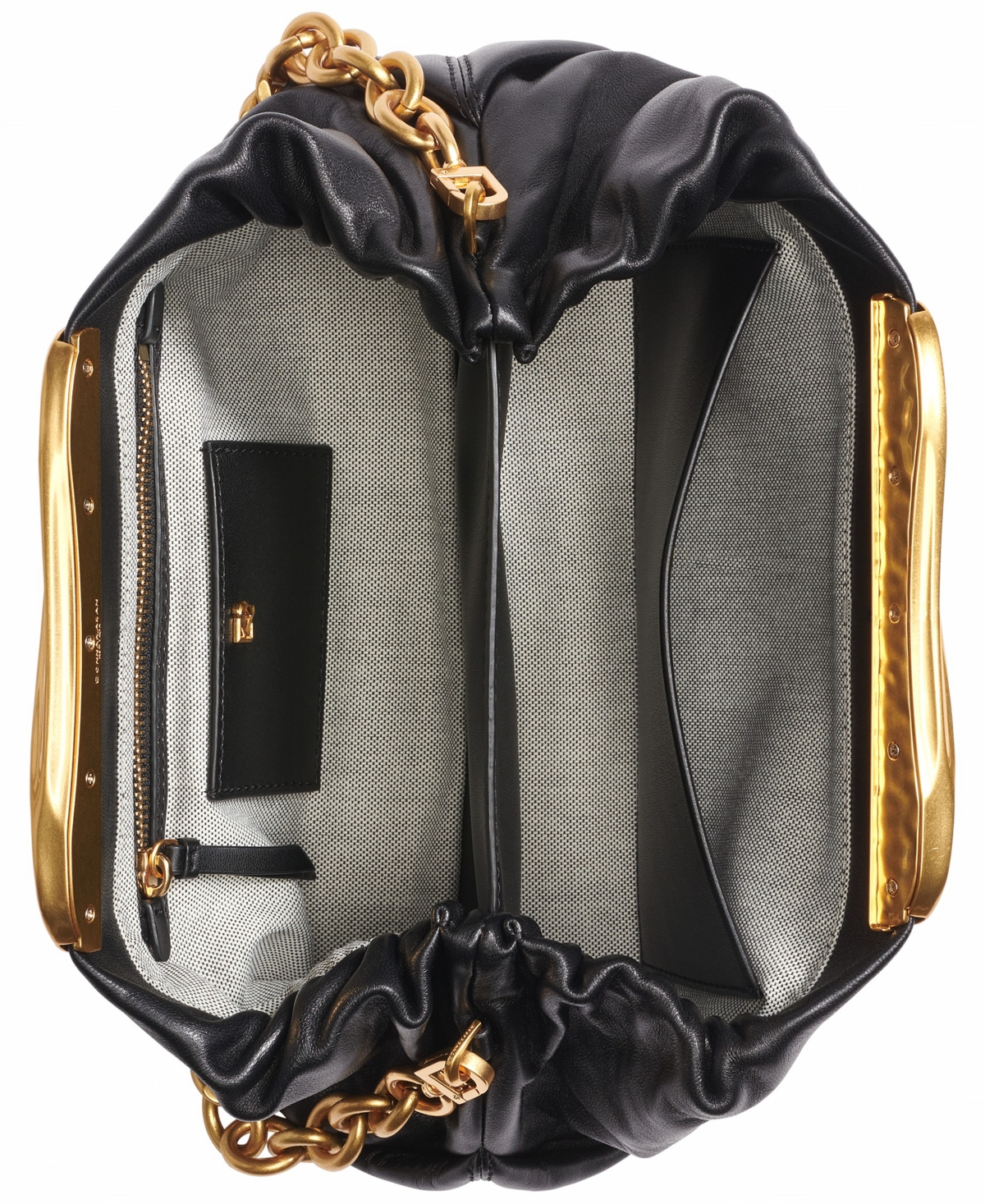 Donna Karan Poplin Crossbody Bag With Chain Strap In Multi